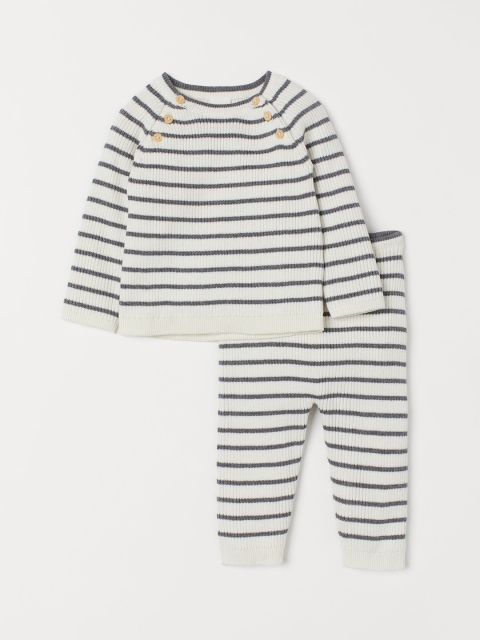 

H&M Kids Beige & Grey Cotton Sustainable Jumper and Trousers