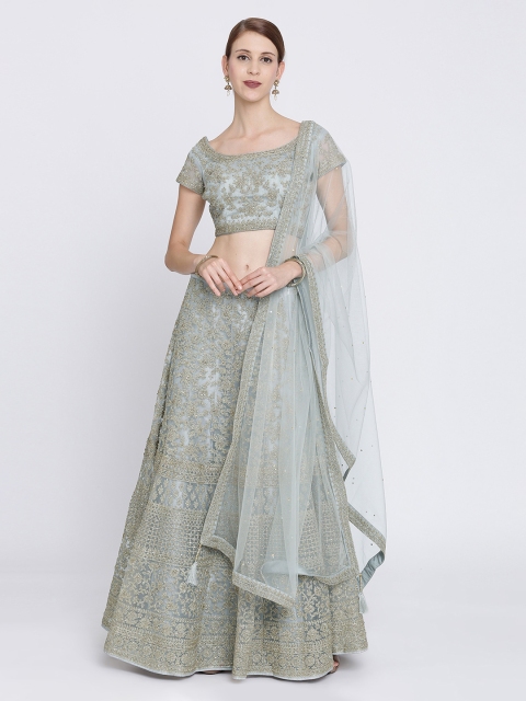 

Koskii Grey Zari Embellished Ready to Wear Lehenga & Blouse with Dupatta