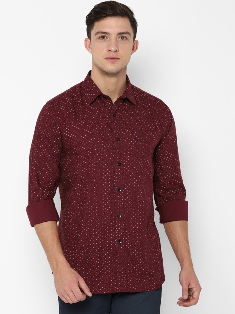 

Allen Solly Men Maroon & White Slim Fit Printed Casual Shirt