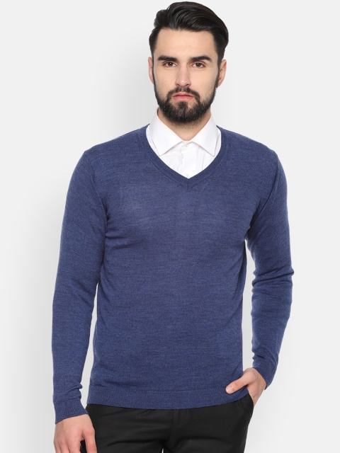 

Van Heusen Men Blue Solid Pullover Sweater
