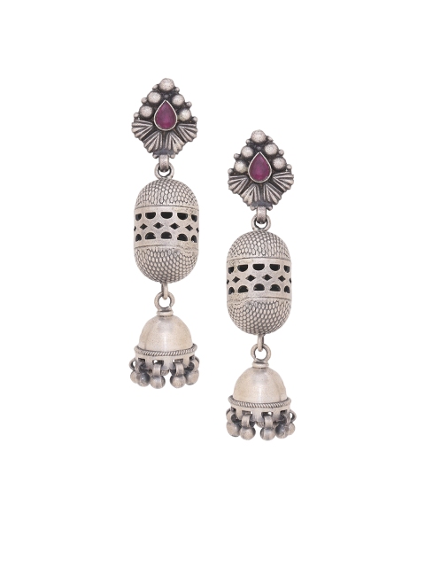 

Silvermerc Designs Silver-Plated Circular Jhumkas