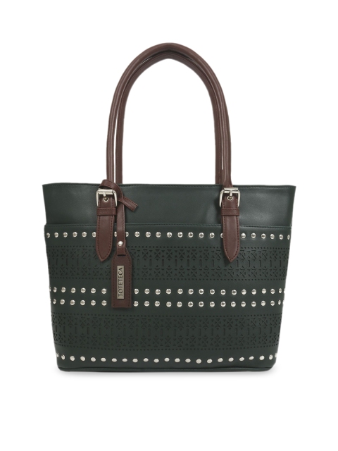 

Toteteca Green Embellished Handheld Bag