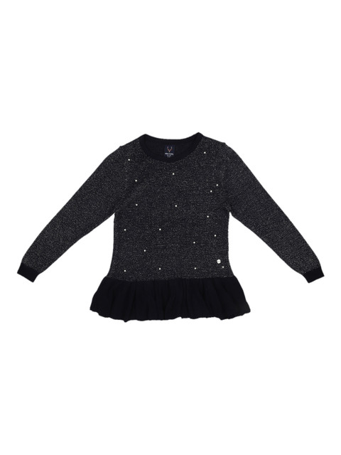 

Allen Solly Junior Girls Navy Blue Embellished Pullover Sweater