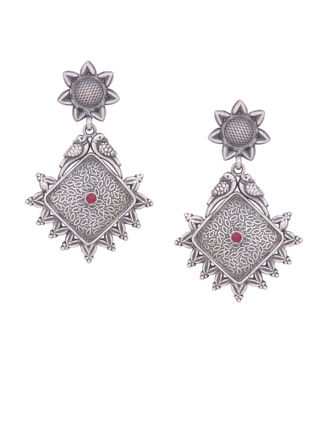 

Silvermerc Designs Silver-Plated Sterling Silver Geometric Drop Earrings