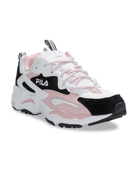 

FILA Women White & Pink Sneakers