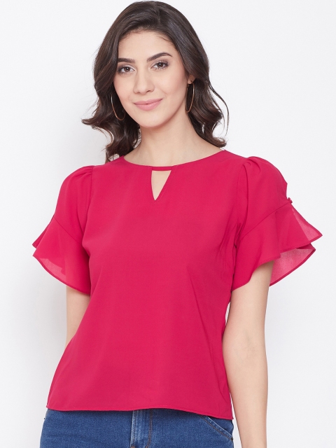 

Imfashini Women Fuchsia Solid Regular Top
