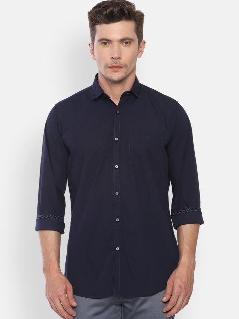 

Van Heusen Sport Men Navy Blue Slim Fit Solid Casual Shirt