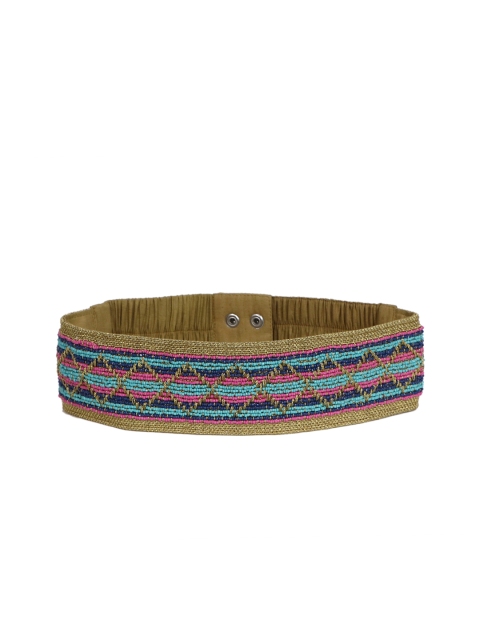 

Diwaah Women Gold-Toned & Blue Woven Design Belt
