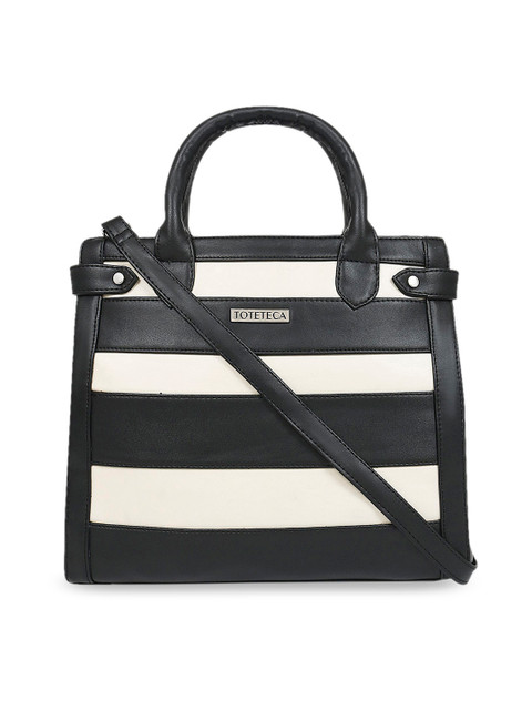 

Toteteca Black & White Striped Handheld Bag