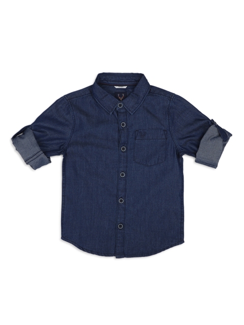 

Allen Solly Junior Boys Navy Blue Regular Fit Solid Denim Casual Shirt