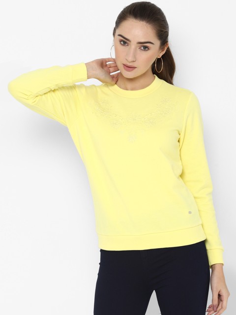 

Allen Solly Woman Yellow Embroidered Sweatshirt