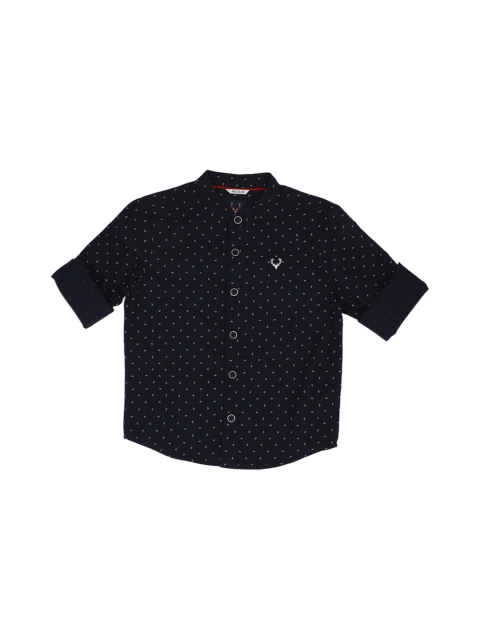

Allen Solly Junior Boys Navy Blue & White Regular Fit Printed Casual Shirt