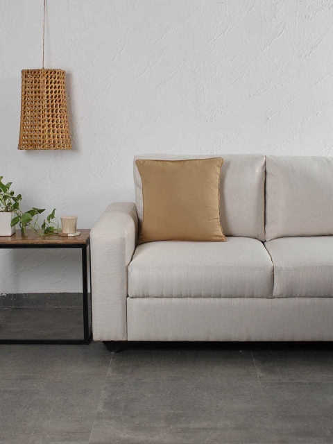 

House This Beige Solid Square Cushion Cover