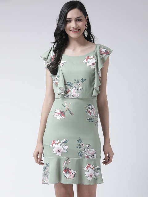 

Leo Sansini Women Green Printed Sheath Dress