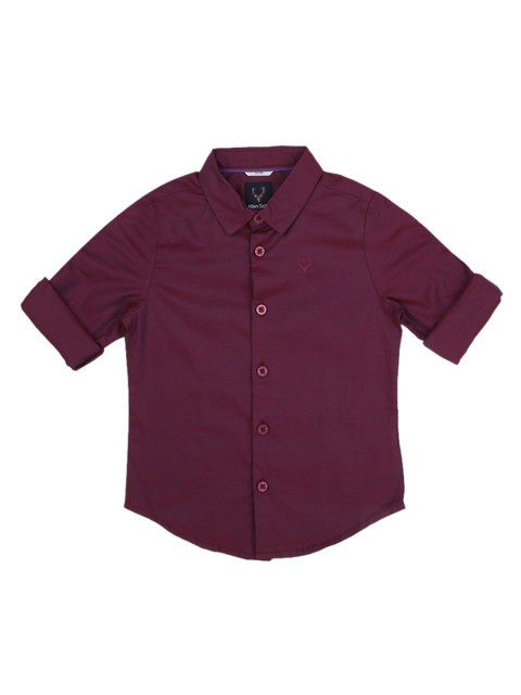 

Allen Solly Junior Boys Burgundy Regular Fit Solid Casual Shirt