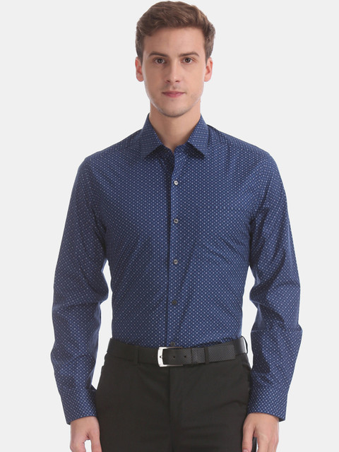 

Arrow Men Blue & Beige Slim Fit Printed Formal Shirt
