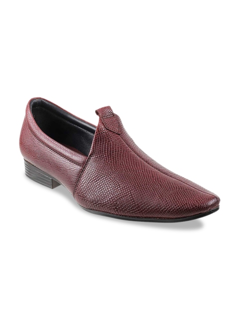 

Metro Men Maroon Leather Mojaris