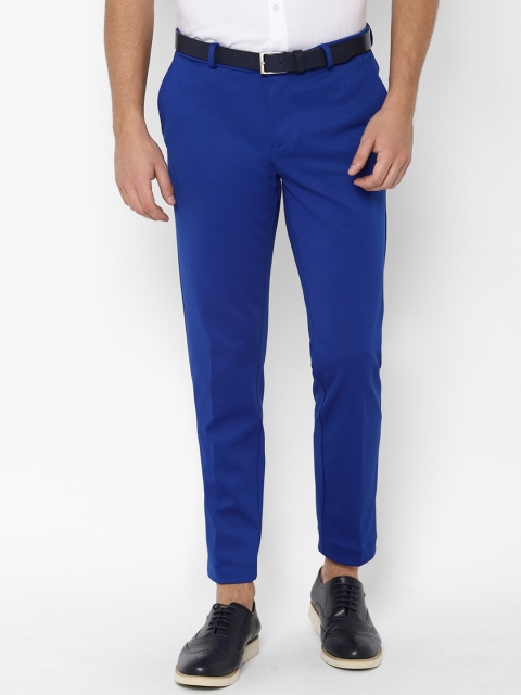 

Allen Solly Men Blue Slim Fit Self Design Regular Trousers