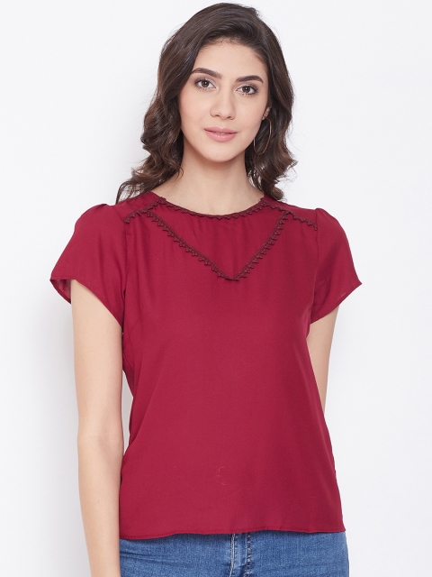 

Imfashini Women Maroon Solid Top