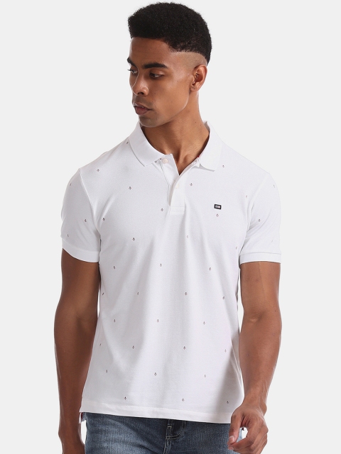 

Arrow Sport Men White Printed Polo Collar T-shirt