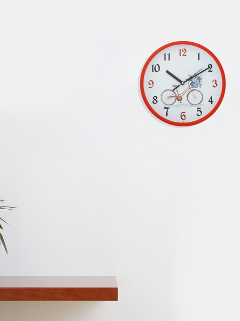 

eCraftIndia Orange & White Analogue Wall Clock