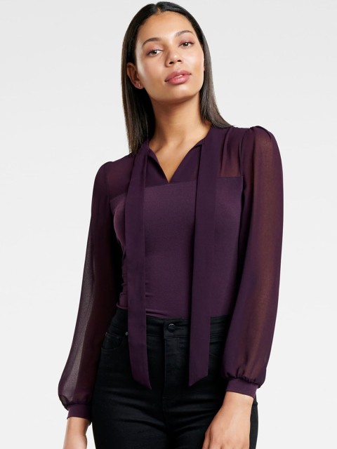 

Forever New Women Purple Solid Top