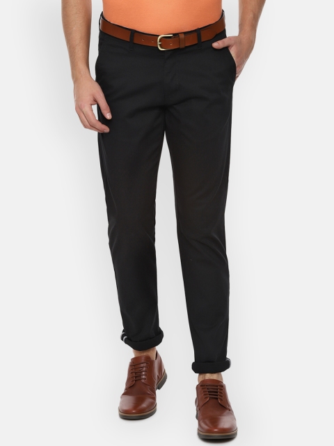 

Van Heusen Sport Men Black Slim Fit Self Design Regular Trousers