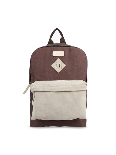 

Paradigm Design Lab Unisex Brown & Beige Colourblocked Leather Backpack