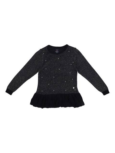 

Allen Solly Junior Girls Navy Blue Embellished Pullover Sweater