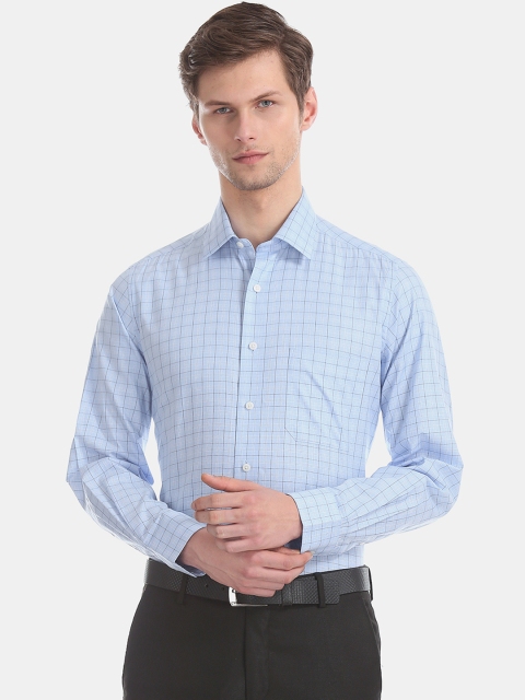 

Arrow Men Blue Regular Fit Checked Formal Shirt