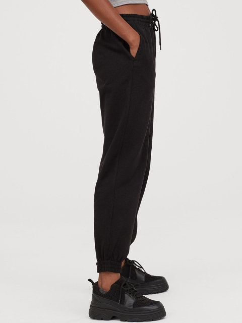 

H&M Women Black Solid Joggers High Waist