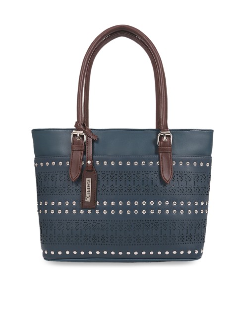 

Toteteca Blue Embellished Handheld Bag