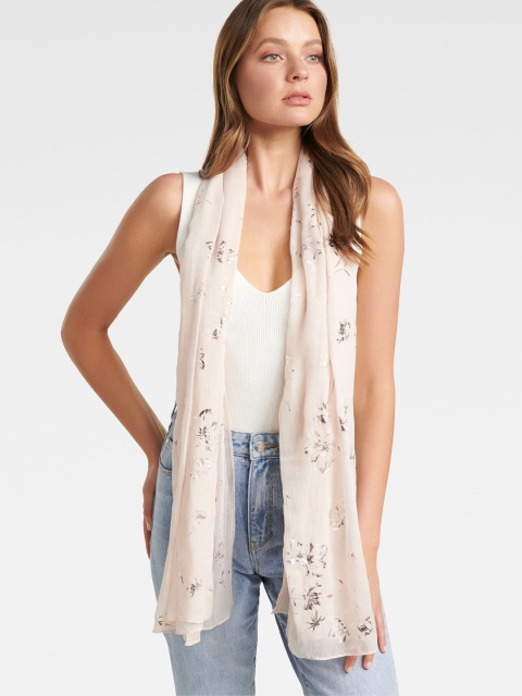 

Forever New Peach-Coloured Foil Printed Scarf