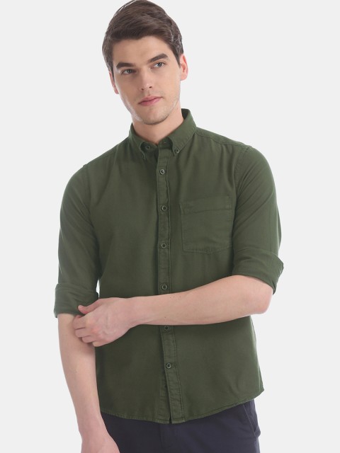 

Arrow Sport Men Green Slim Fit Solid Casual Shirt