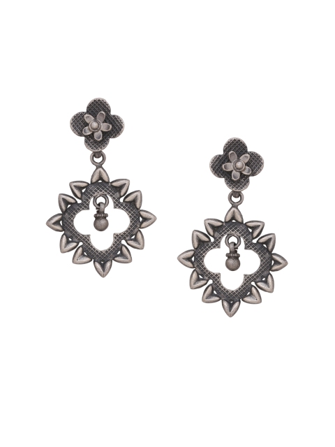 

Silvermerc Designs Silver-Plated Handcrafted Floral Drop Earrings