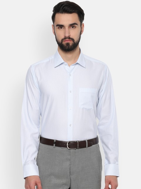 

Van Heusen Men White & Blue Loose Fit Striped Formal Shirt