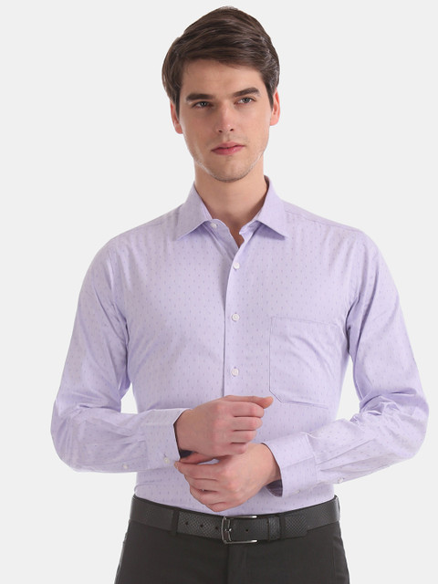 

Arrow Men Purple Self Design Regular Fit Formal Shirt, Lavender
