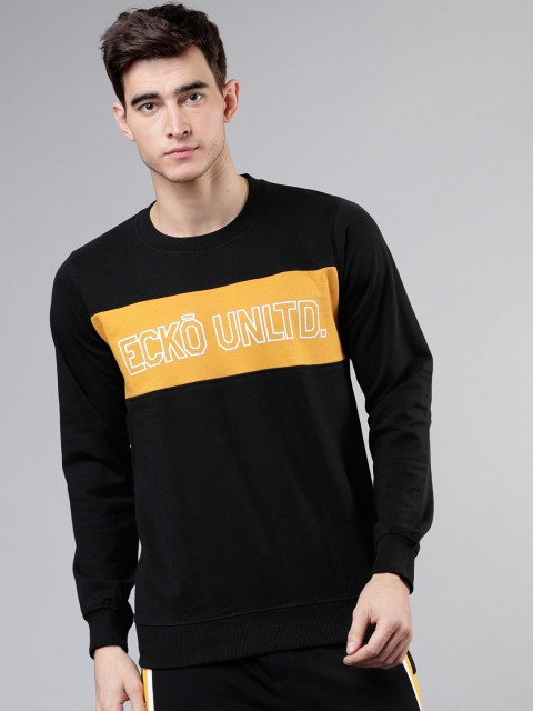 

Ecko Unltd Men Black & Yellow Printed Sweatshirt