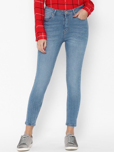 

People Women Blue Regular Fit Mid-Rise Clean Look Stretchable Jeans