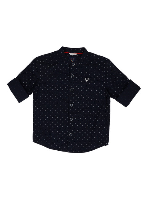 

Allen Solly Junior Boys Navy Blue & White Regular Fit Printed Casual Shirt