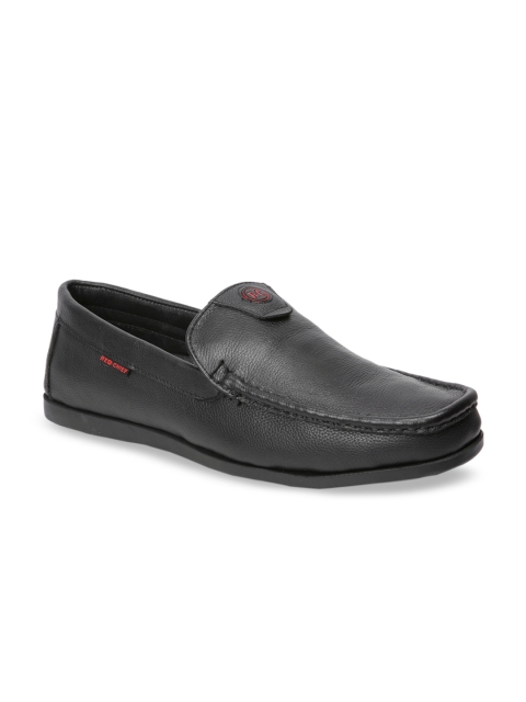 

Red Chief Men Black Textured Leather Formal Loafers