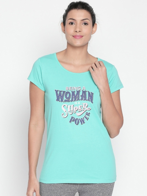 

Ajile by Pantaloons Women Sea Green Printed Round Neck T-shirt