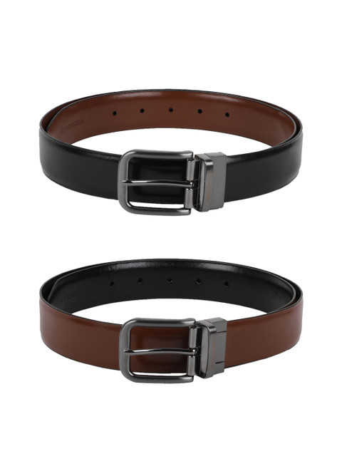 

Peter England Men Brown Solid Reversible Leather Belt