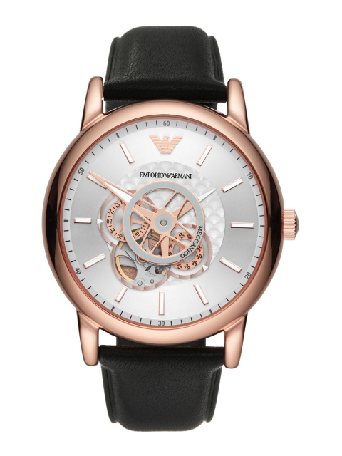 

Emporio Armani Men Silver-Toned Luigi Analogue Leather Watch AR60013