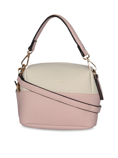 

ESBEDA Pink & Beige Colourblocked Handheld Bag