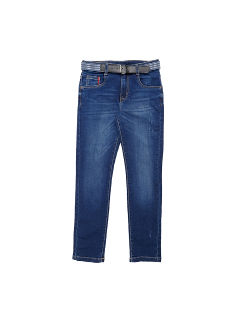 

Pantaloons Junior Boys Blue Tapered Fit Mid-Rise Clean Look Stretchable Jeans