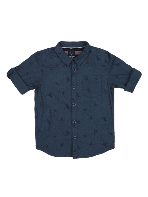 

Allen Solly Junior Boys Blue Regular Fit Printed Casual Shirt