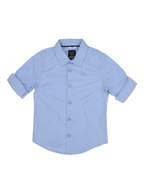 Allen Solly Junior Boys Blue Regular Fit Solid Casual Shirt