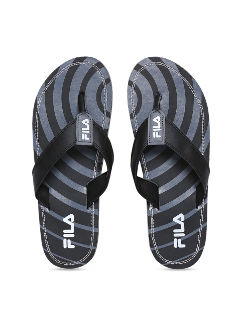 

FILA NETTI Men Black & Blue Solid Thong Flip-Flops