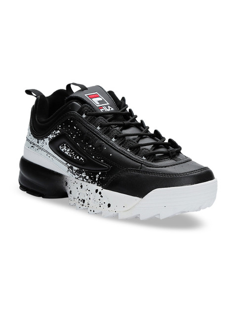 

FILA Men Black & White Colourblocked DISRUPTOR II SPLATTER Sneakers